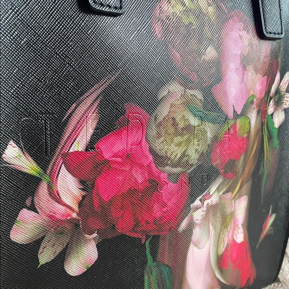 Ted Baker London Black Tote with Pink Floral Design - Picture 2 of 5